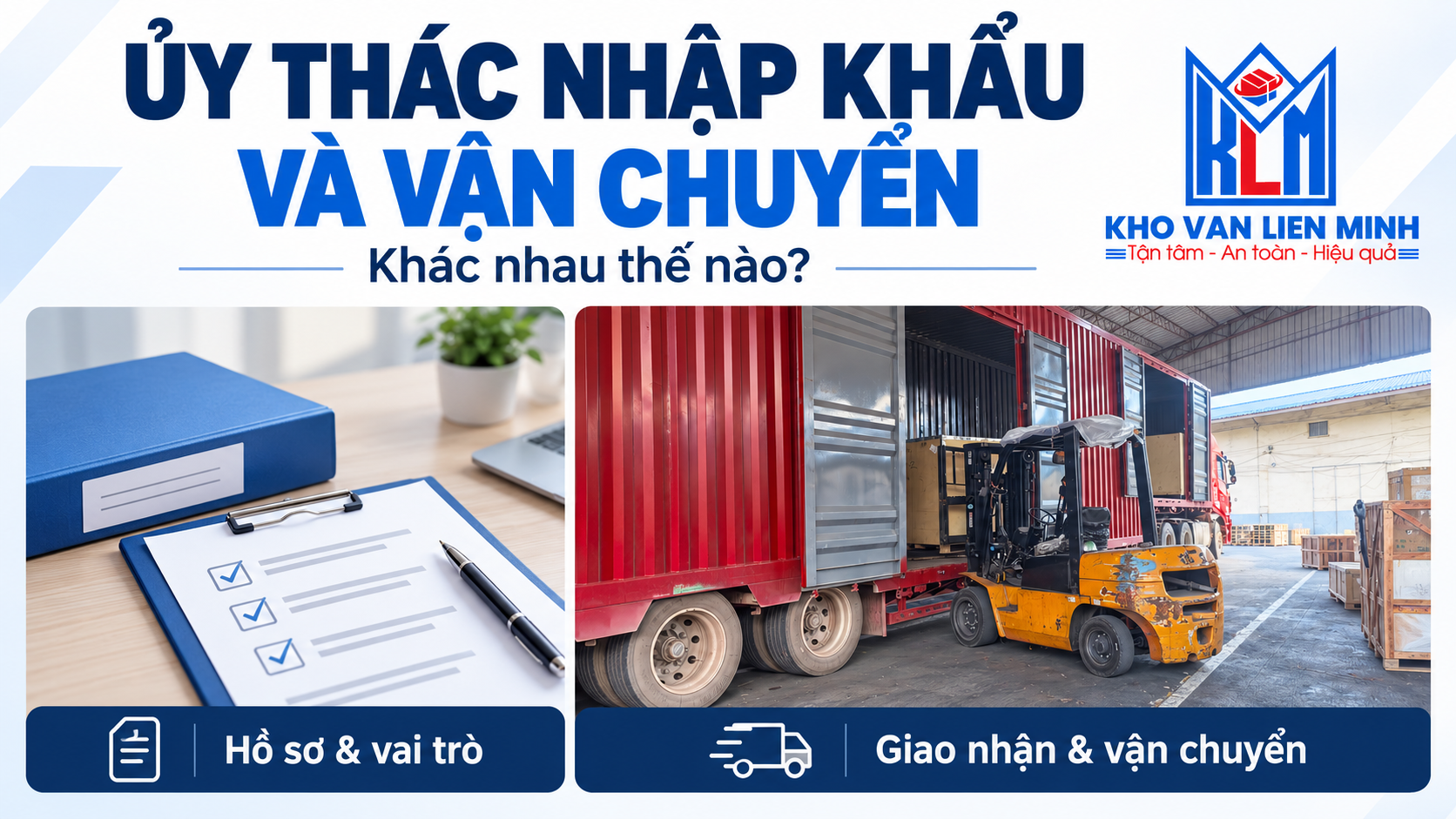 Minh họa hồ sơ ủy thác nhập khẩu và hoạt động xếp hàng lên xe tại kho Trung Quốc của Kho Vận Liên Minh.